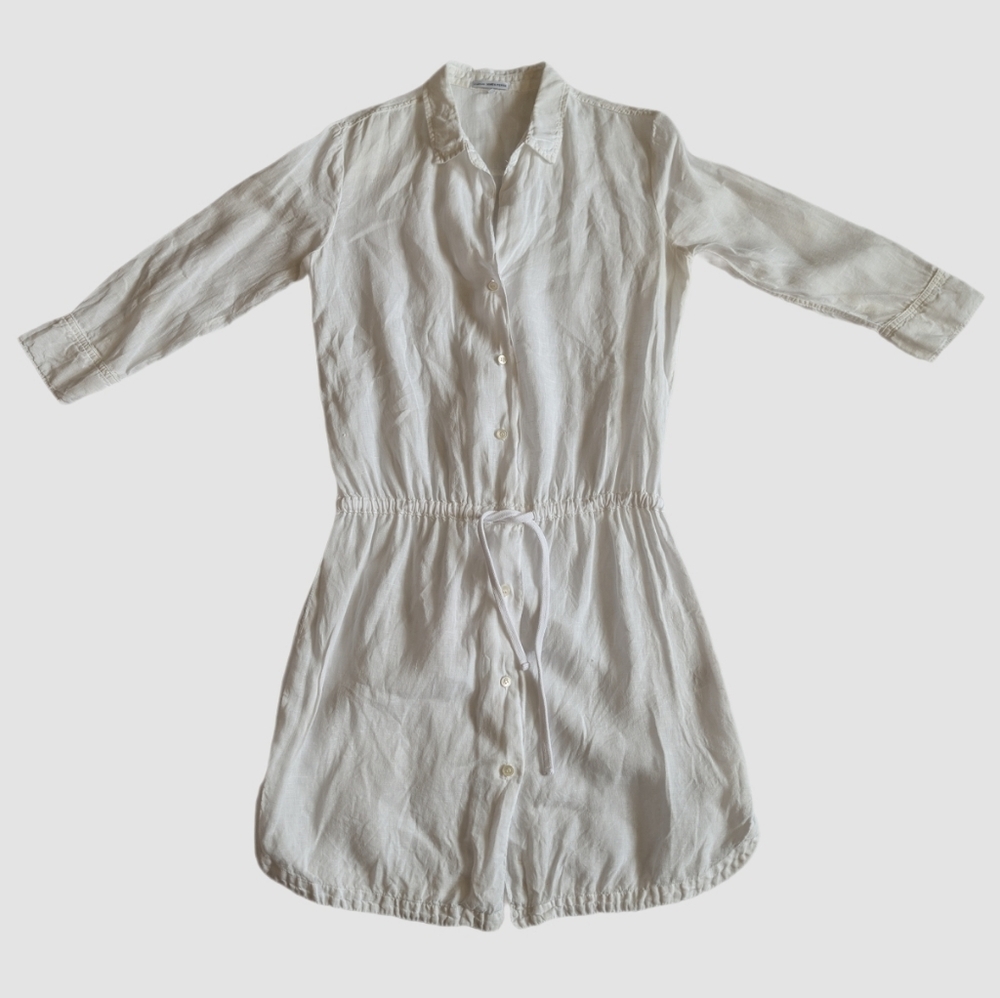 James Perse 100% Linen Long Sleeve Shirt Dress Size 1(S)Beach dress cover up